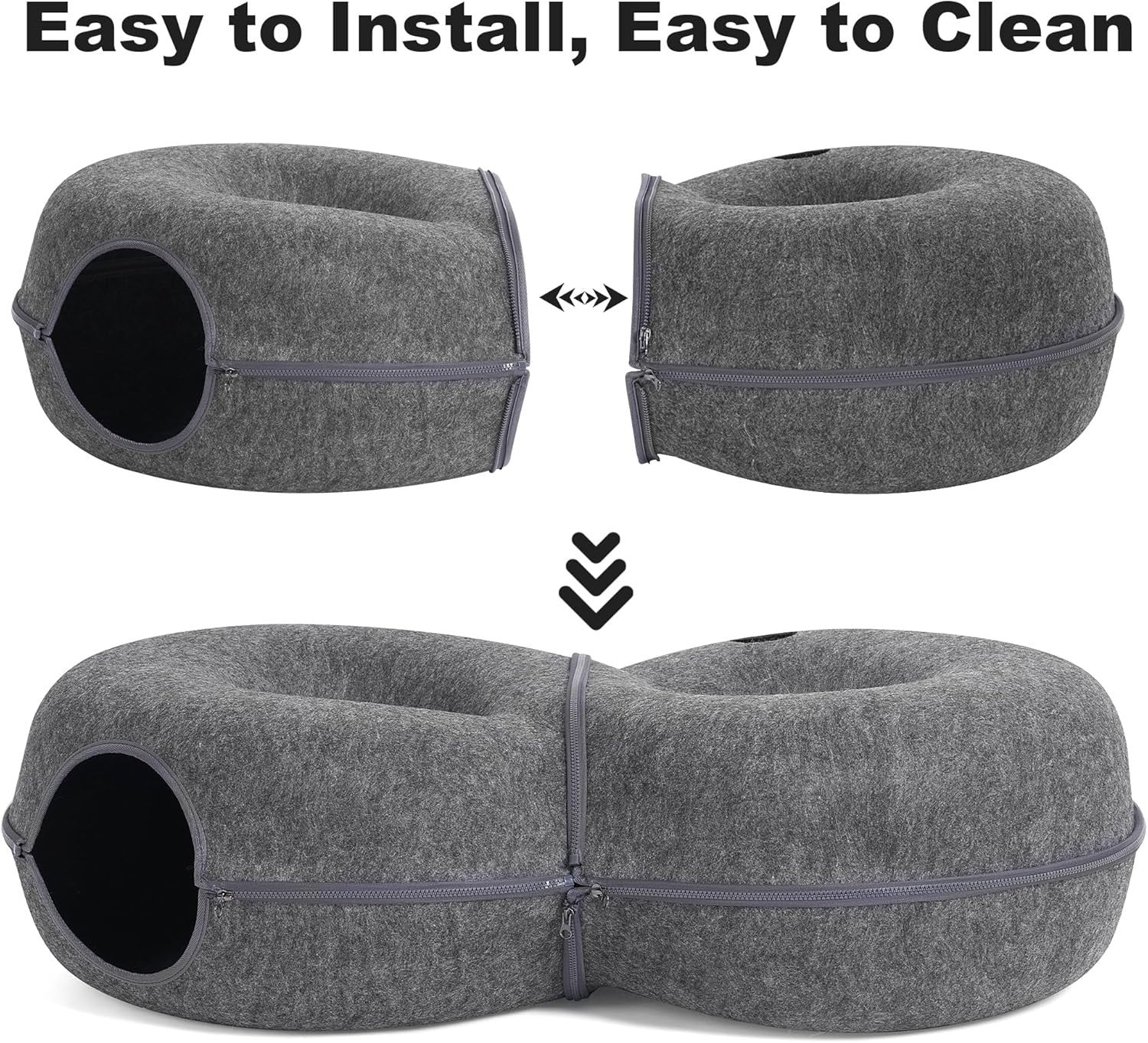 8 Shape Cat Tunnel Bed Large Peekaboo Donut Cave w 12 Toy Balls