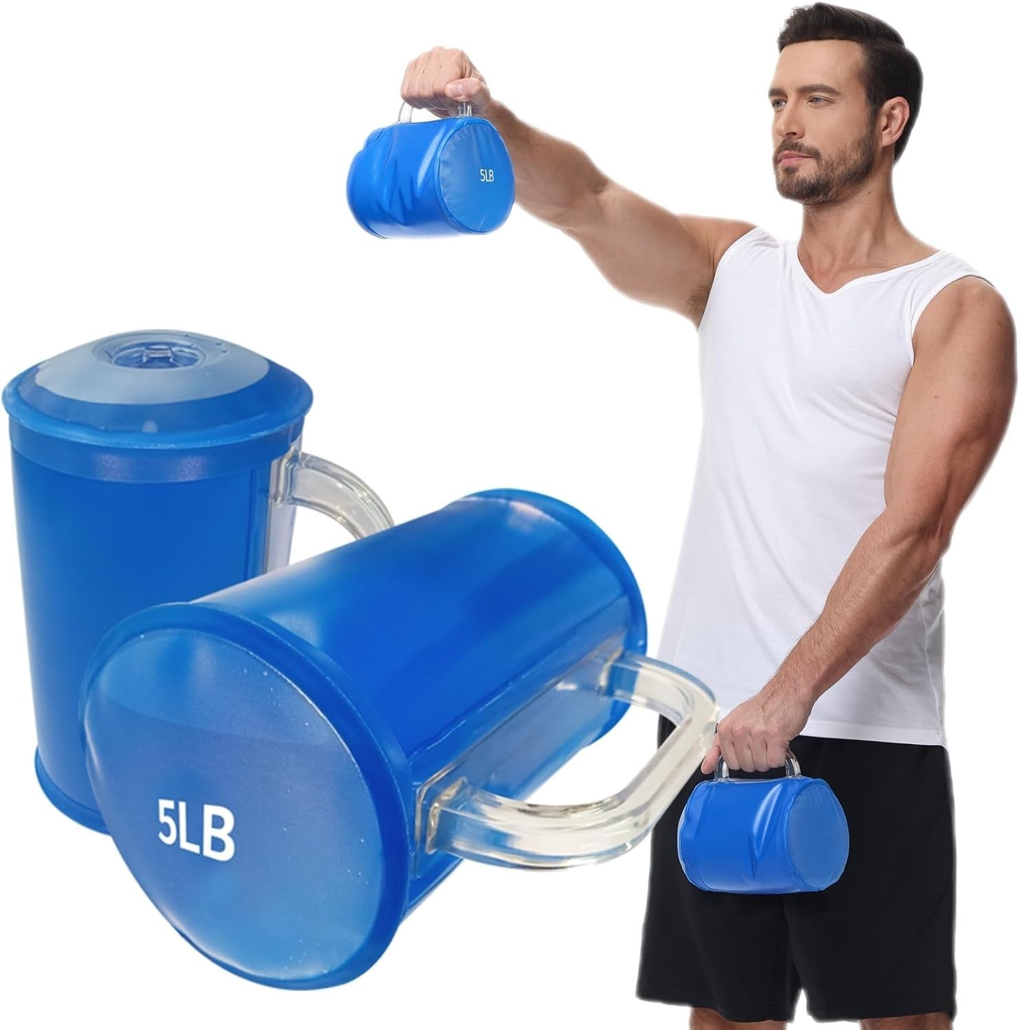 Water Dumbbells Adjustable Pair Travel Fitness Weights Lightweight Home Gym