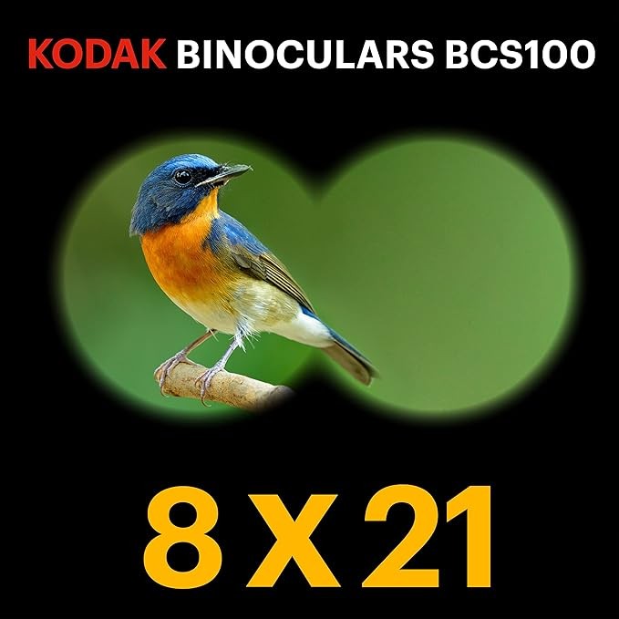 Kids 8x Compact Binoculars Soft Rubber Lightweight Outdoor Adventure Red