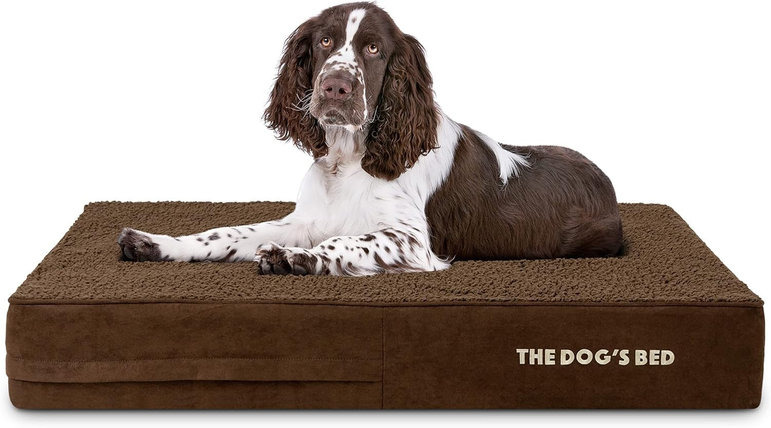 Large Orthopedic Memory Foam Dog Bed 101x64x15cm Brown