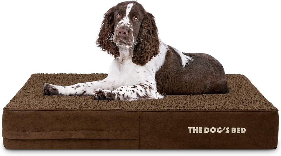 Large Orthopedic Memory Foam Dog Bed 101x64x15cm Brown