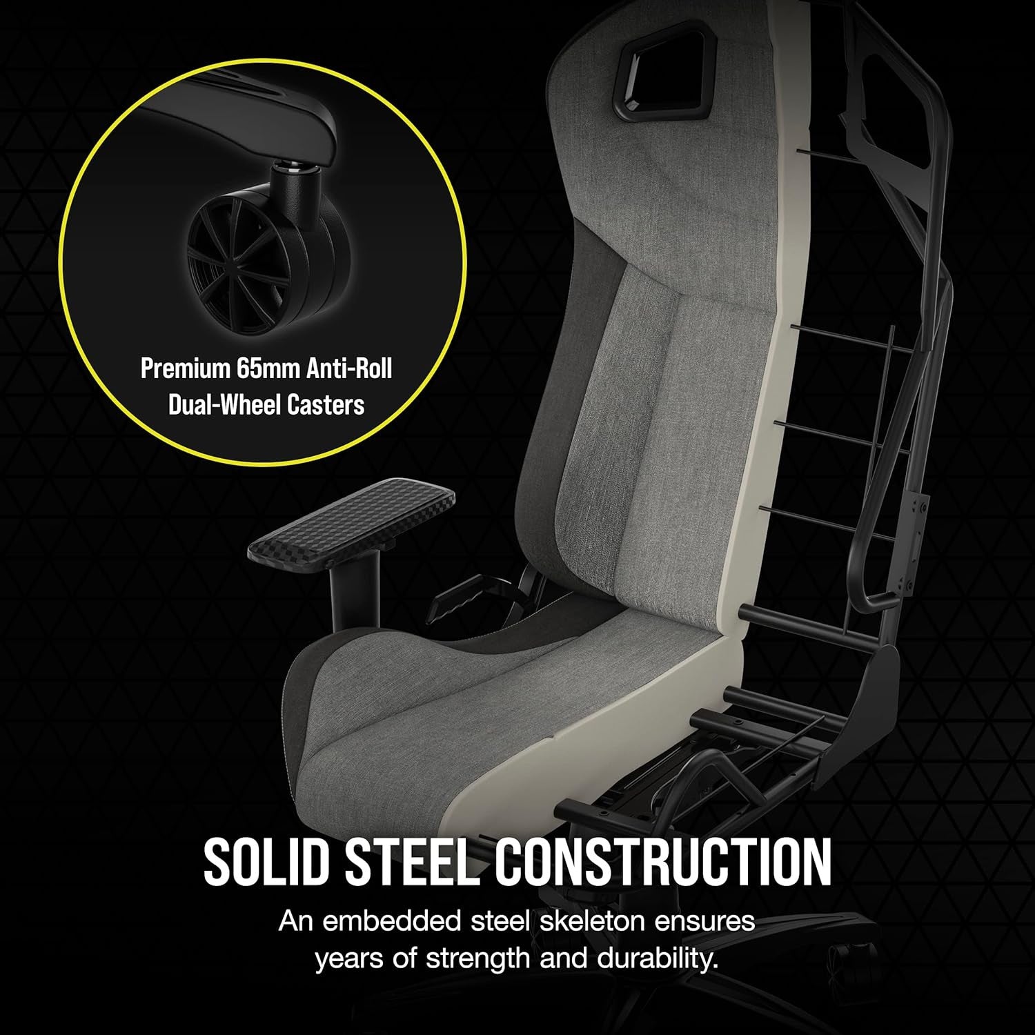 Ergonomic Fabric Gaming Chair Racing Style w/ Lumbar & Neck Cushion