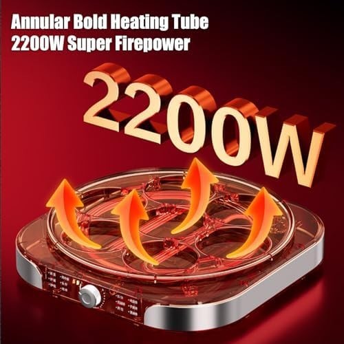 40cm Electric Crepe & Pancake Maker 2200W Non-Stick Griddle | Adjustable Heat