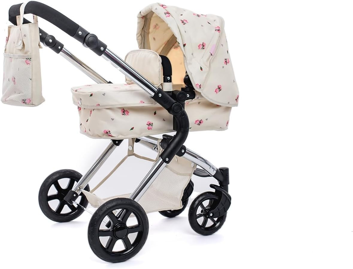 2in1 Dolls Pram Pushchair Carrycot Adjustable Handle Foldable Age 3-9