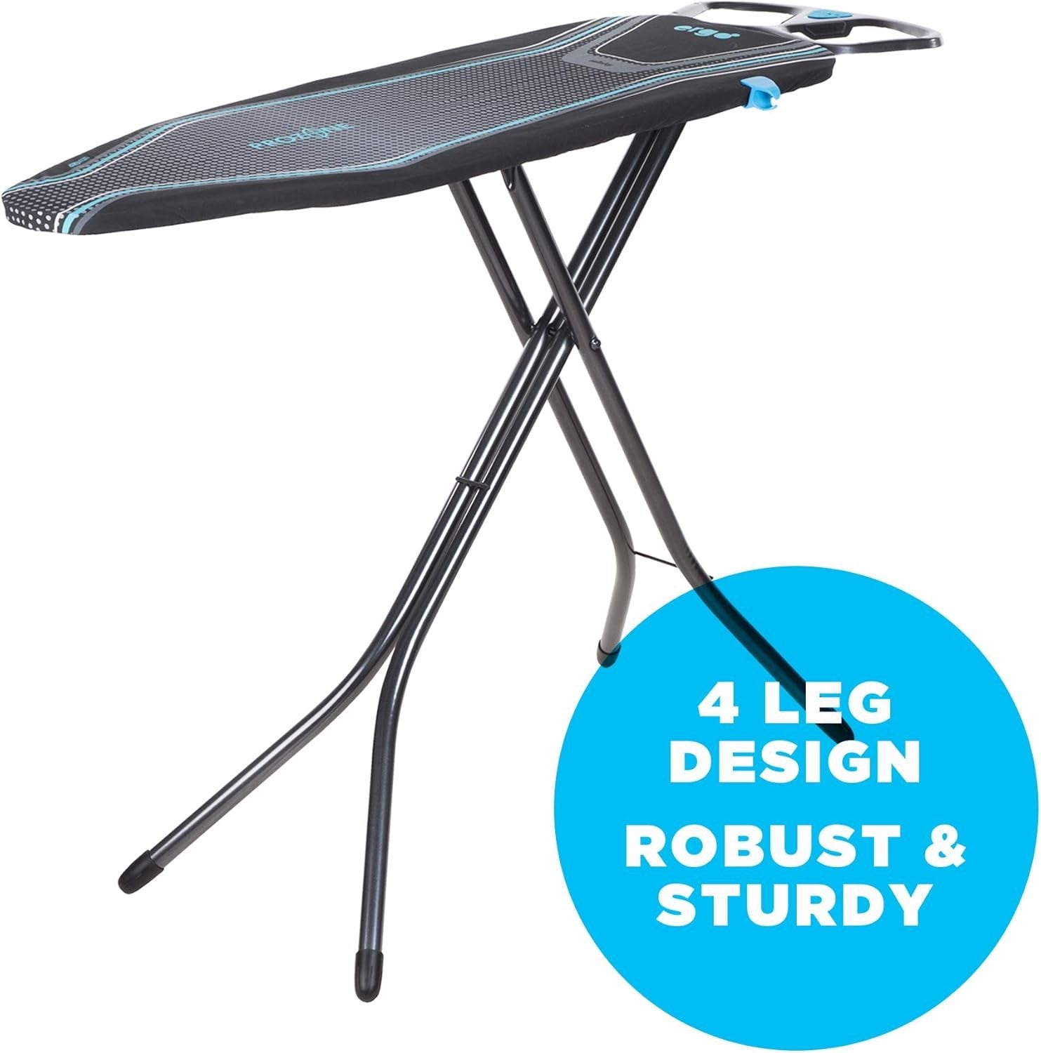Ergonomic Ironing Board 122x38cm Adjustable Height Prozone Steam