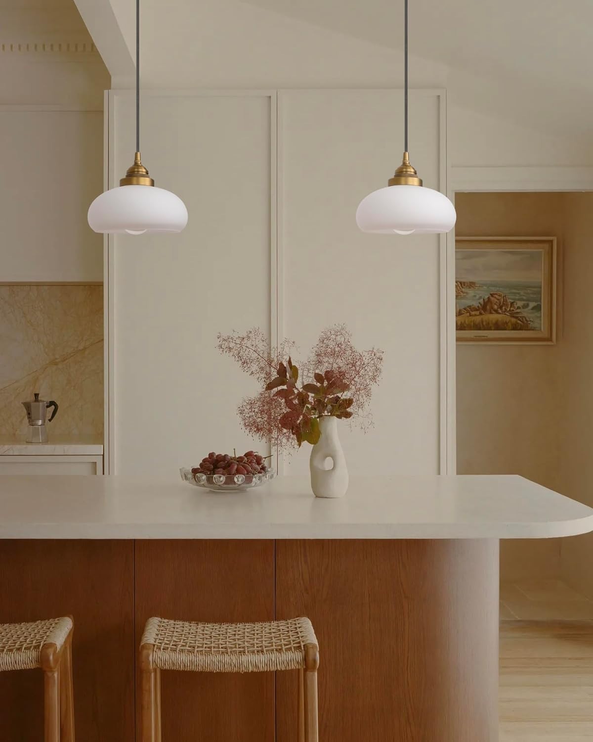 Vintage Globe Glass Pendant Ceiling Light E27 Hardwired Hanging Lamp