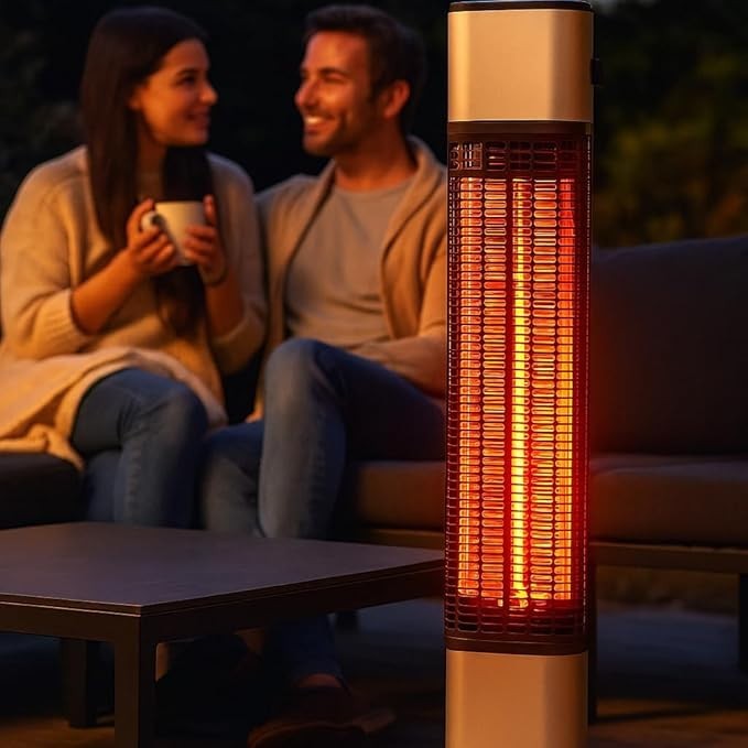 Outdoor Infrared Patio Heater 1200W Freestanding Waterproof Safe Compact