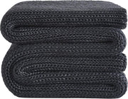 Knitted Weighted Blanket 15lbs Dark Grey Chunky Knit Heavy Throw 60"x80" No Bead