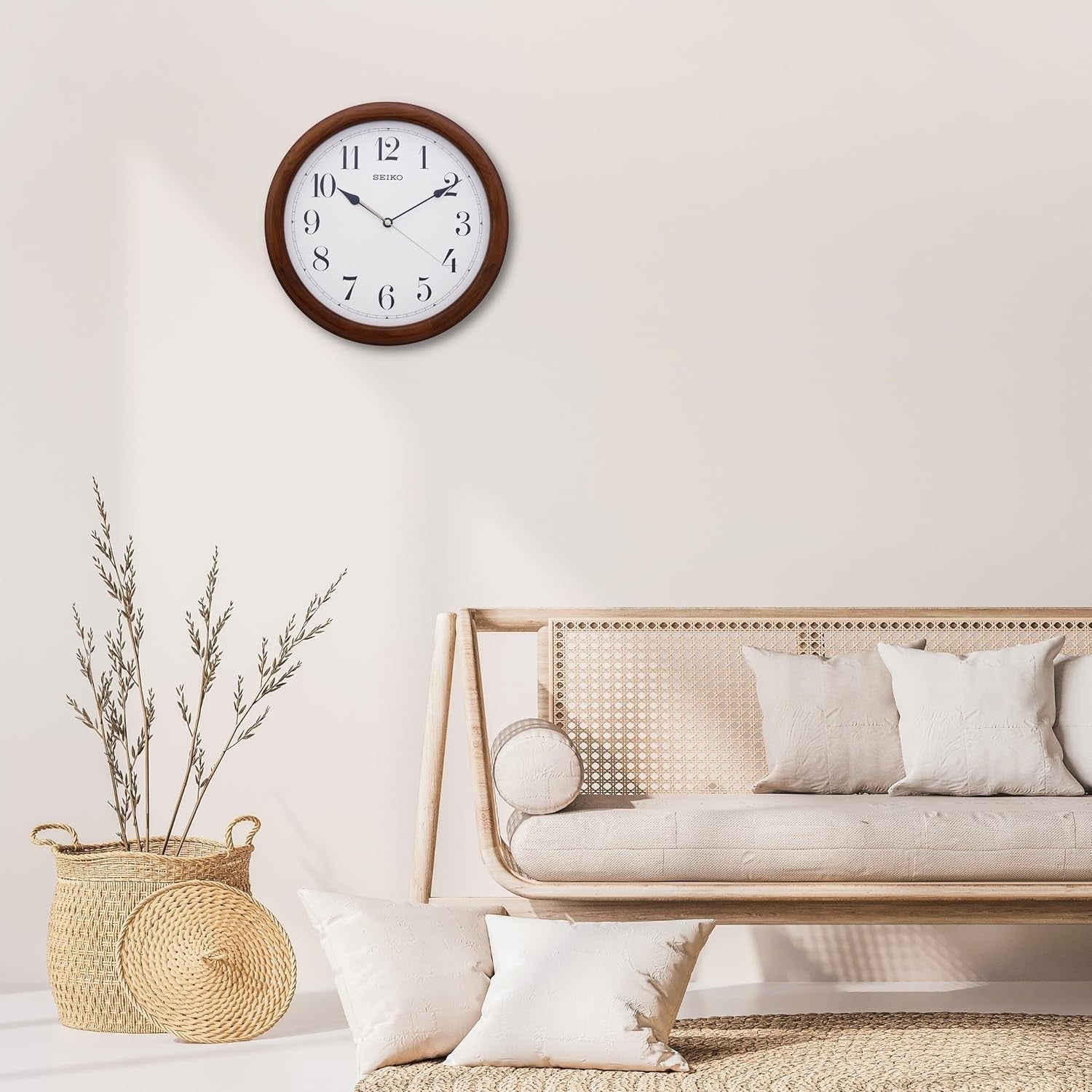 Oversized Modern Black & White Silent Quartz Wall Clock 80cm Living Room