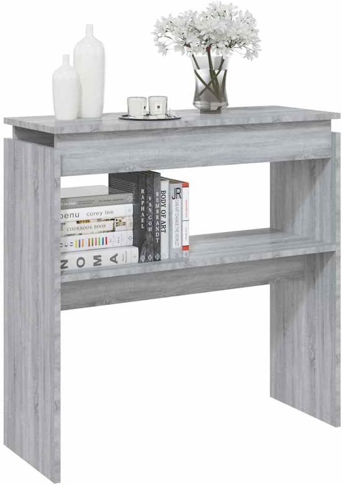Compact Grey Sonoma Console Table 80x30x80cm – Sturdy, Stylish Storage