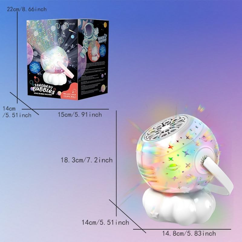 Bubble Machine 600ml Large Bubble Maker LED Light Toy
