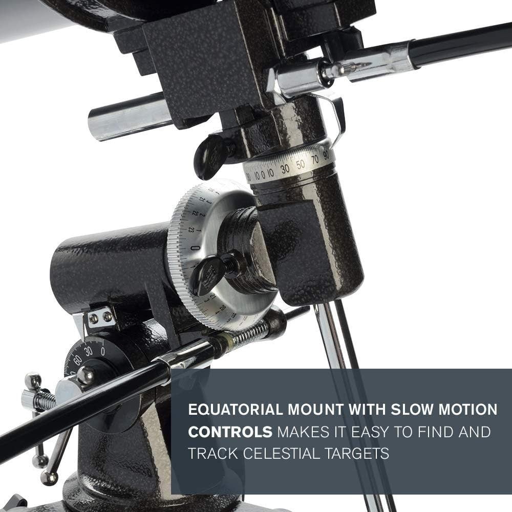 127mm Reflector Telescope with EQ Mount, Eyepieces & Barlow Lens, Black