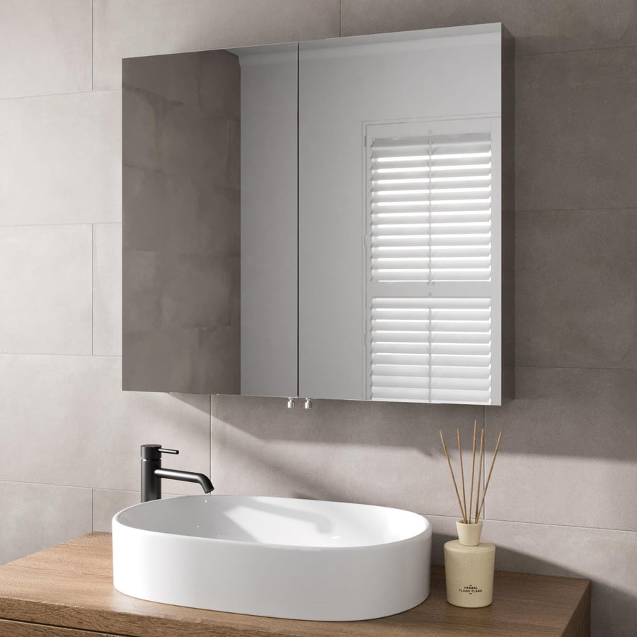 800x700mm Stainless Steel Bathroom Mirror Cabinet Wall Cupboard Storage