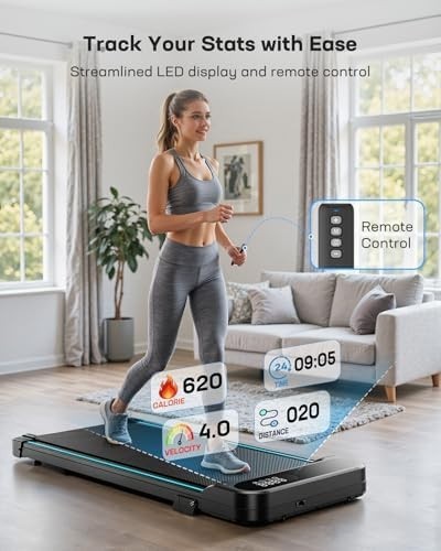 Under Desk Walking Pad 5° Incline Quiet 2.5HP Portable Treadmill 150kg Capacity