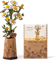 3D Wooden Flower Puzzle DIY Kit - Handmade Floral Model for Home Decor