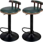 Vintage Adjustable Swivel Bar Stool – Green Kitchen Counter Chair