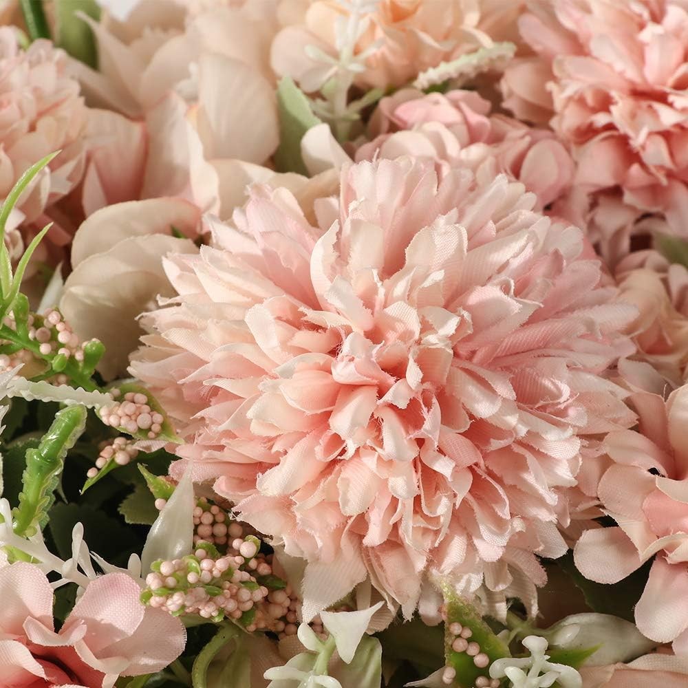Artificial Peony Flower Arrangement in Vase Pink Luxury Faux Home Decor