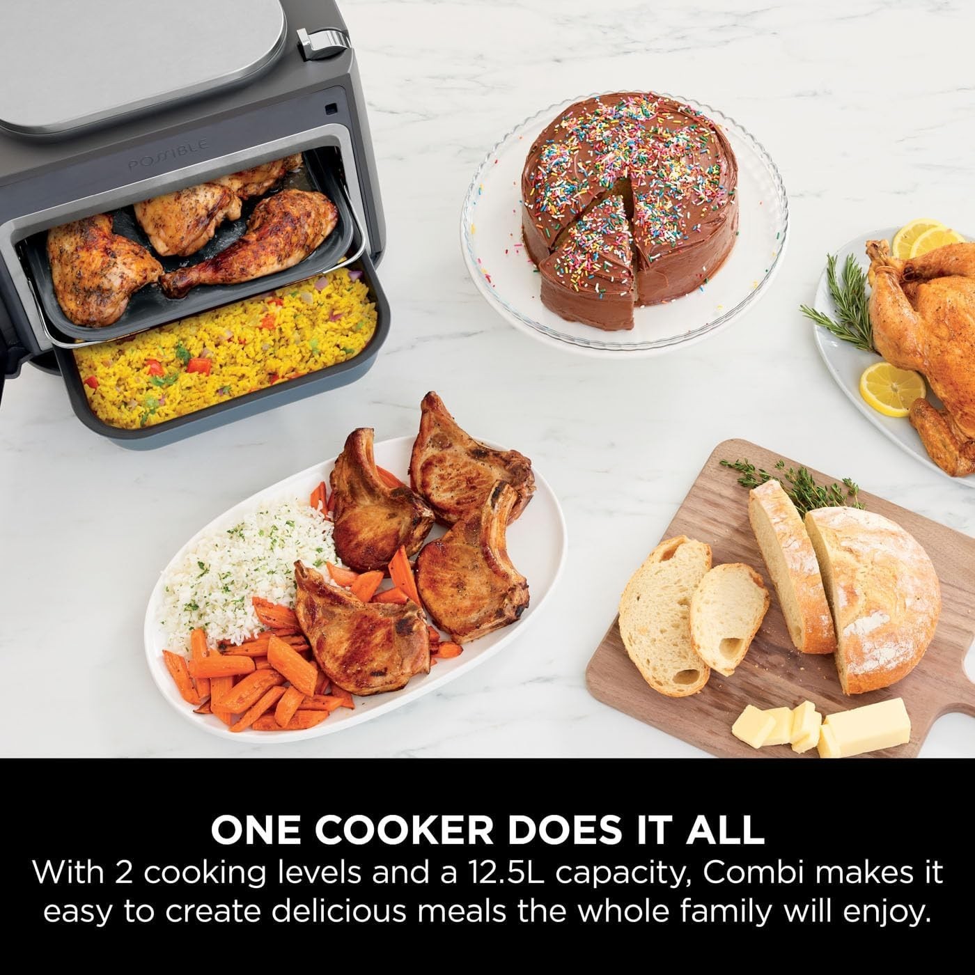 Family Multi-Cooker 12-in-1 Air Fryer Oven | 15-Min Meals | Large 12.5L Capacity