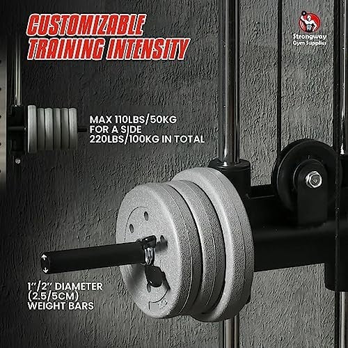 Wall Mounted Cable Crossover Home Gym, Adjustable Pulley Arms 18 Positions