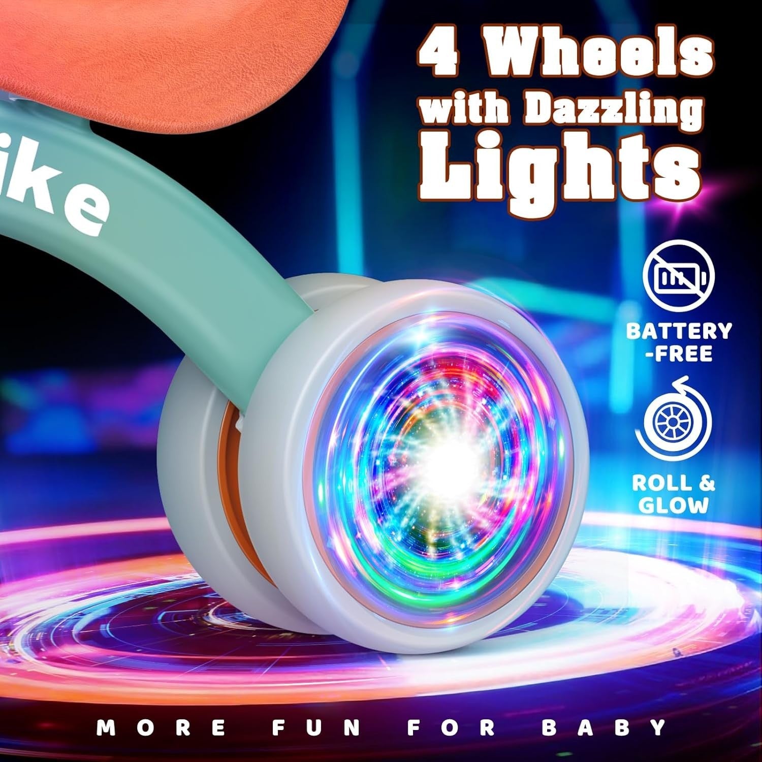 Baby Balance Bike LED Light Wheels Ride On Toy Boys Age 1-3 Years