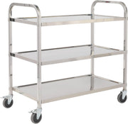 3 Tier Stainless Steel Catering Trolley on Wheels Heavy Duty Utility