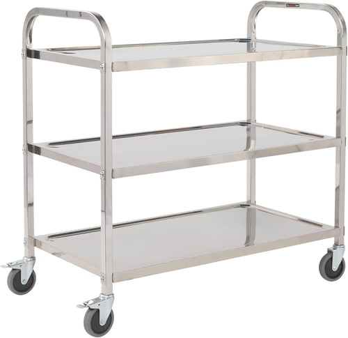 3 Tier Stainless Steel Catering Trolley on Wheels Heavy Duty Utility