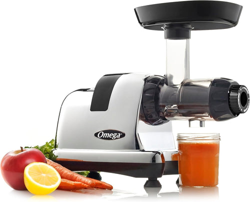 Triple Stage Cold Press Juicer 80RPM Nutrition System High Yield Chrome