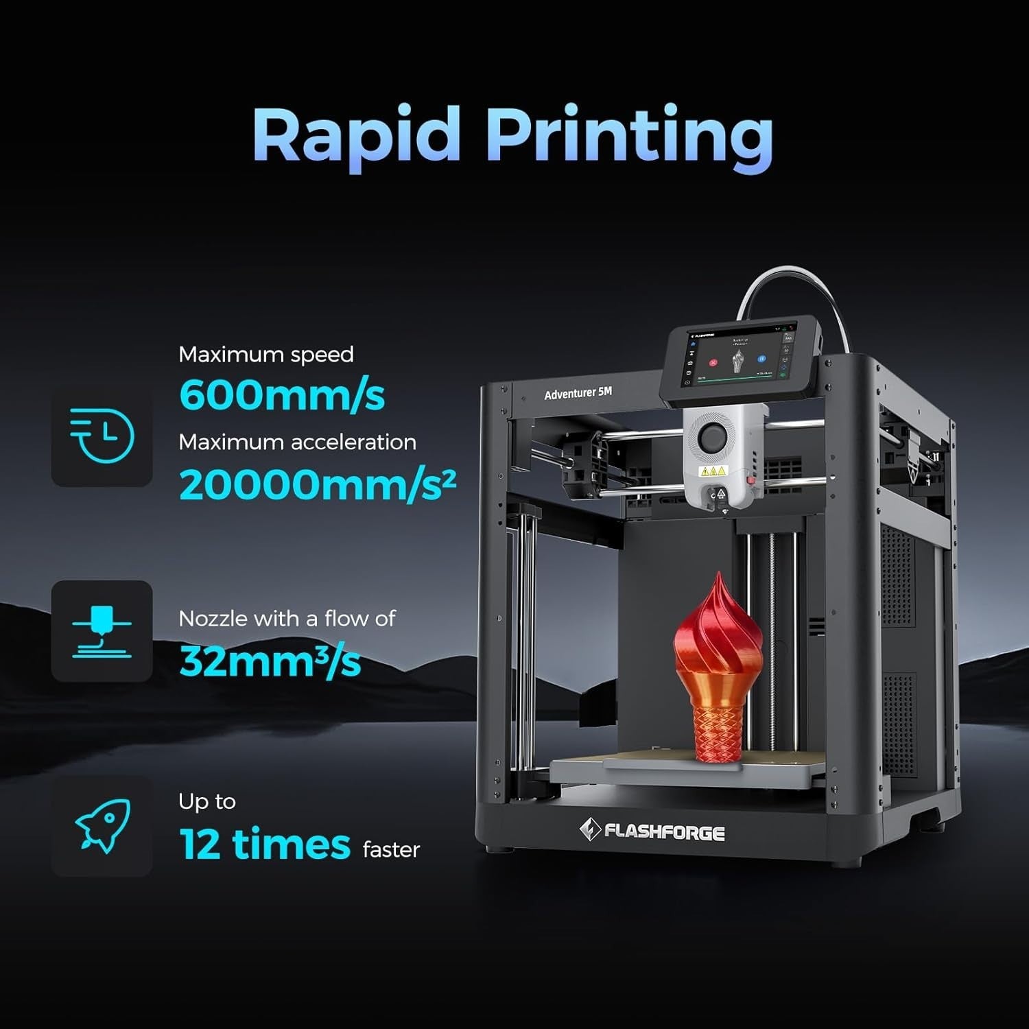 High Speed 3D Printer Auto Leveling 600mm/s CoreXY 220mm