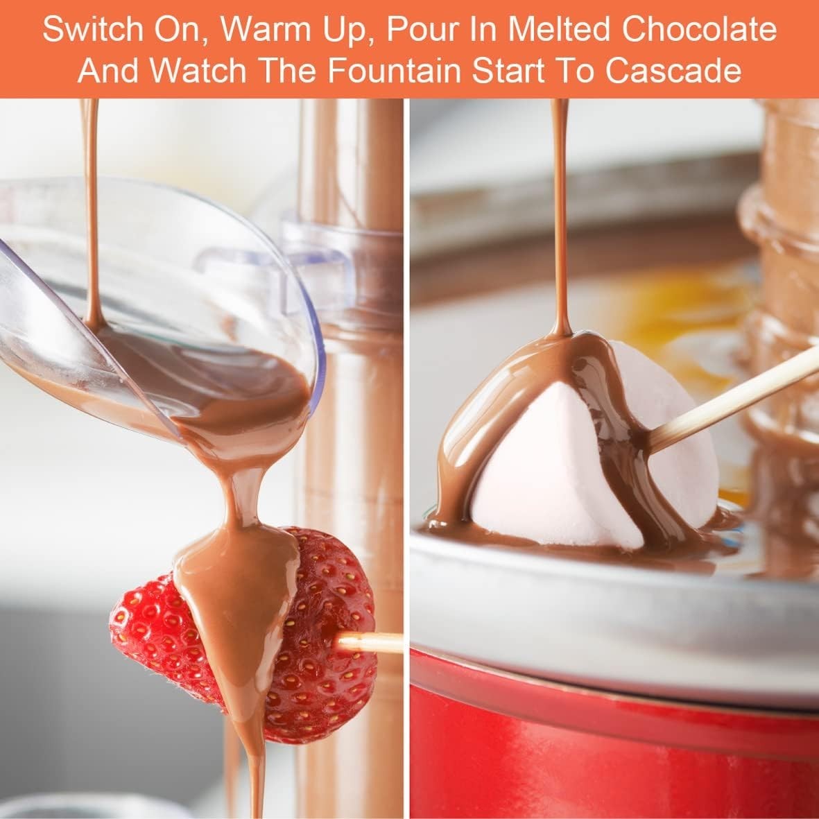 Premium Chocolate Fountain Cascade Party Centrepiece 1KG Red