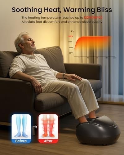 Shiatsu Foot Massager with Heat, Deep Kneading & Compression, Remote