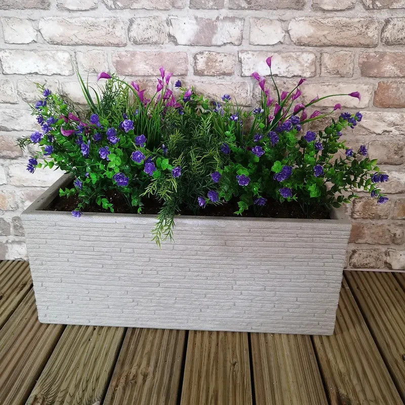 Stone Slate Effect Garden Trough Planter 60cm Indoor Outdoor Frostproof