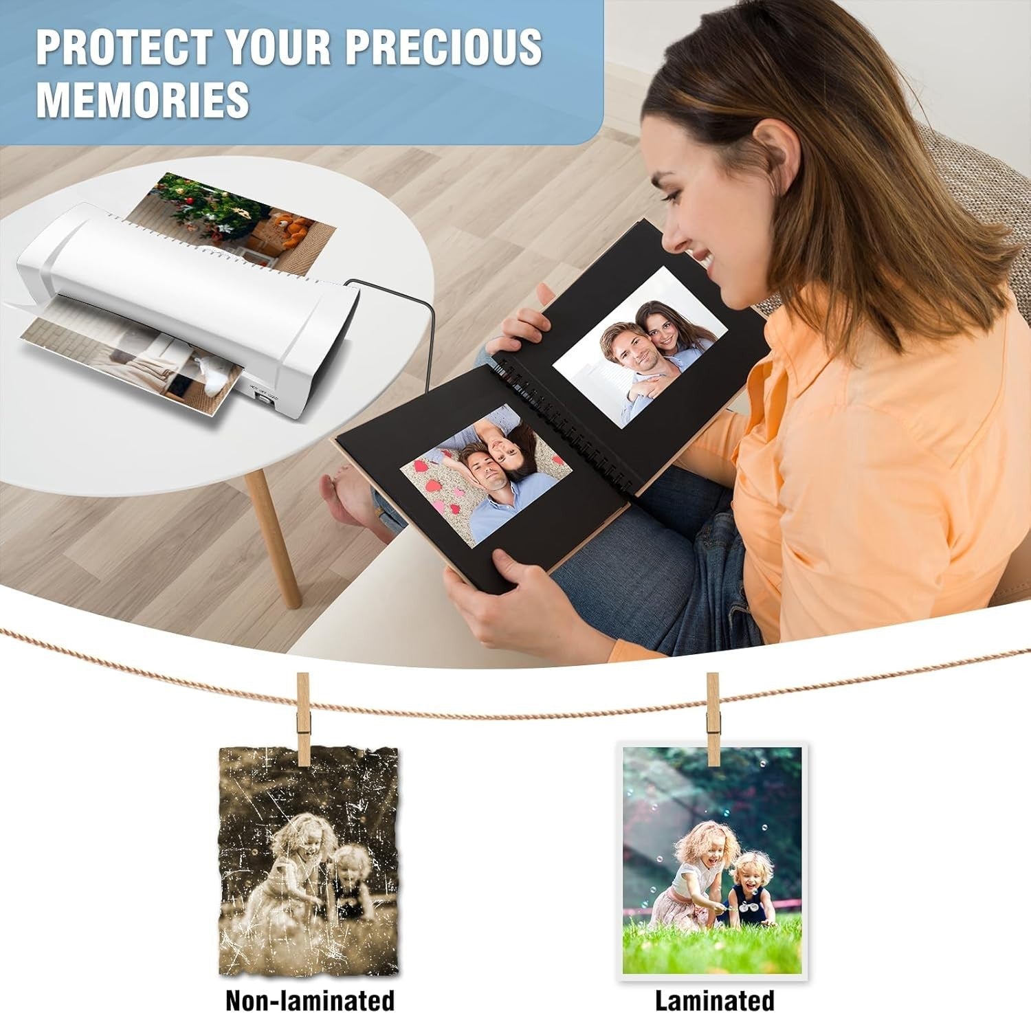 A4 Laminator Hot Cold Fast Warm-Up Anti-Jam Bubble-Free Home Office