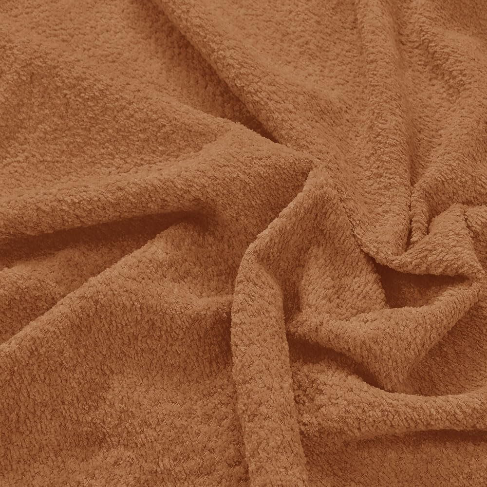 Rust Boucle Bean Bag Chair Adult Soft 110x80cm – Lounge Sofa Seat