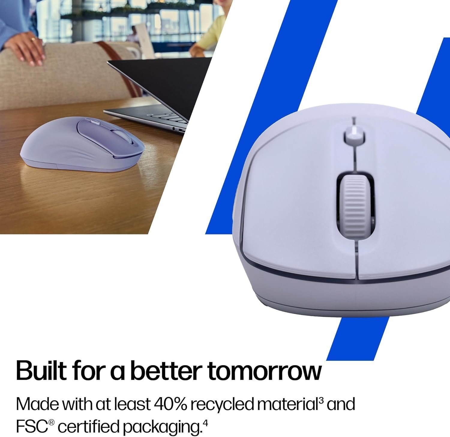 Purple Quiet Wireless Mouse Dual Bluetooth 6000 DPI Soft Touch Office Laptop
