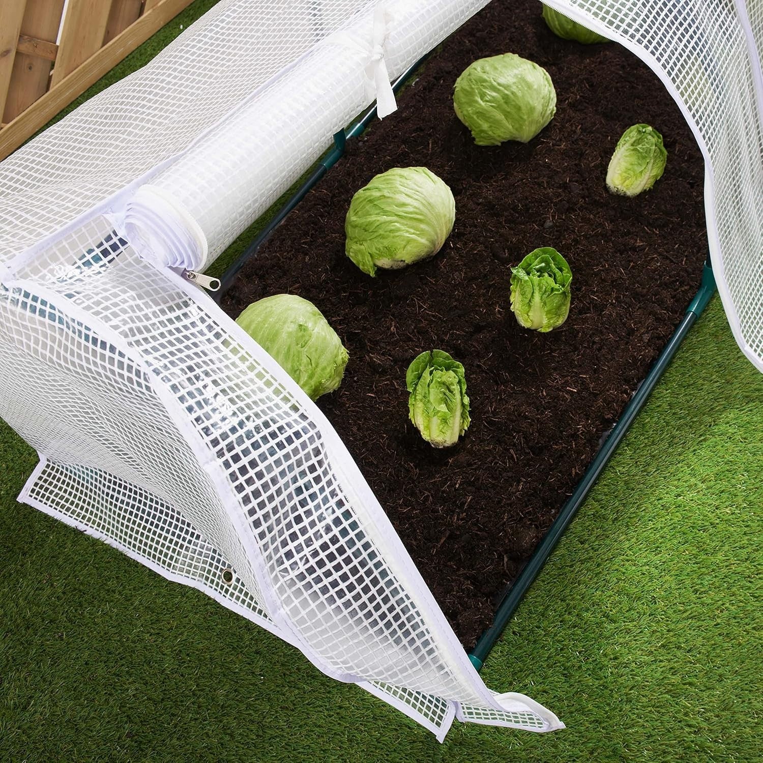 Polytunnel Greenhouse 4 Section with Reinforced PE Mesh Cover & Steel Frame