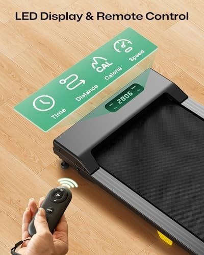Compact Under-Desk Walking Pad Treadmill 2.5HP, 9% Incline, Quiet Home Office