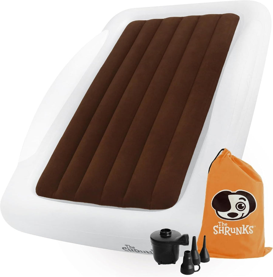 Toddler Inflatable Travel Bed 152×94CM Kids Air Mattress w/ Rails & Pump
