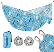 Blue Camping Hammock with Tree Straps – Large 290x138cm, 150kg Capacity