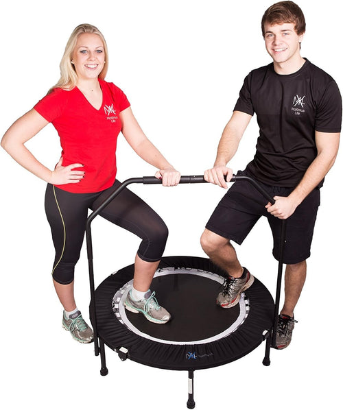 40'' Folding Fitness Rebounder Trampoline with Handle Bar Indoor