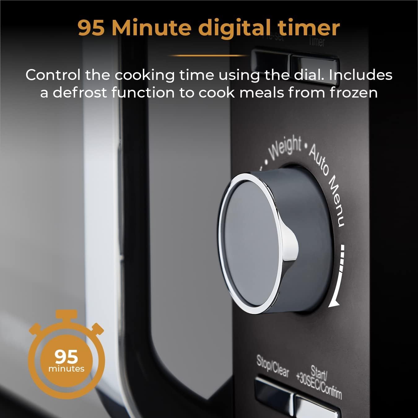20L 800W Microwave with 5 Power Settings & MagnaWave Tech, Black