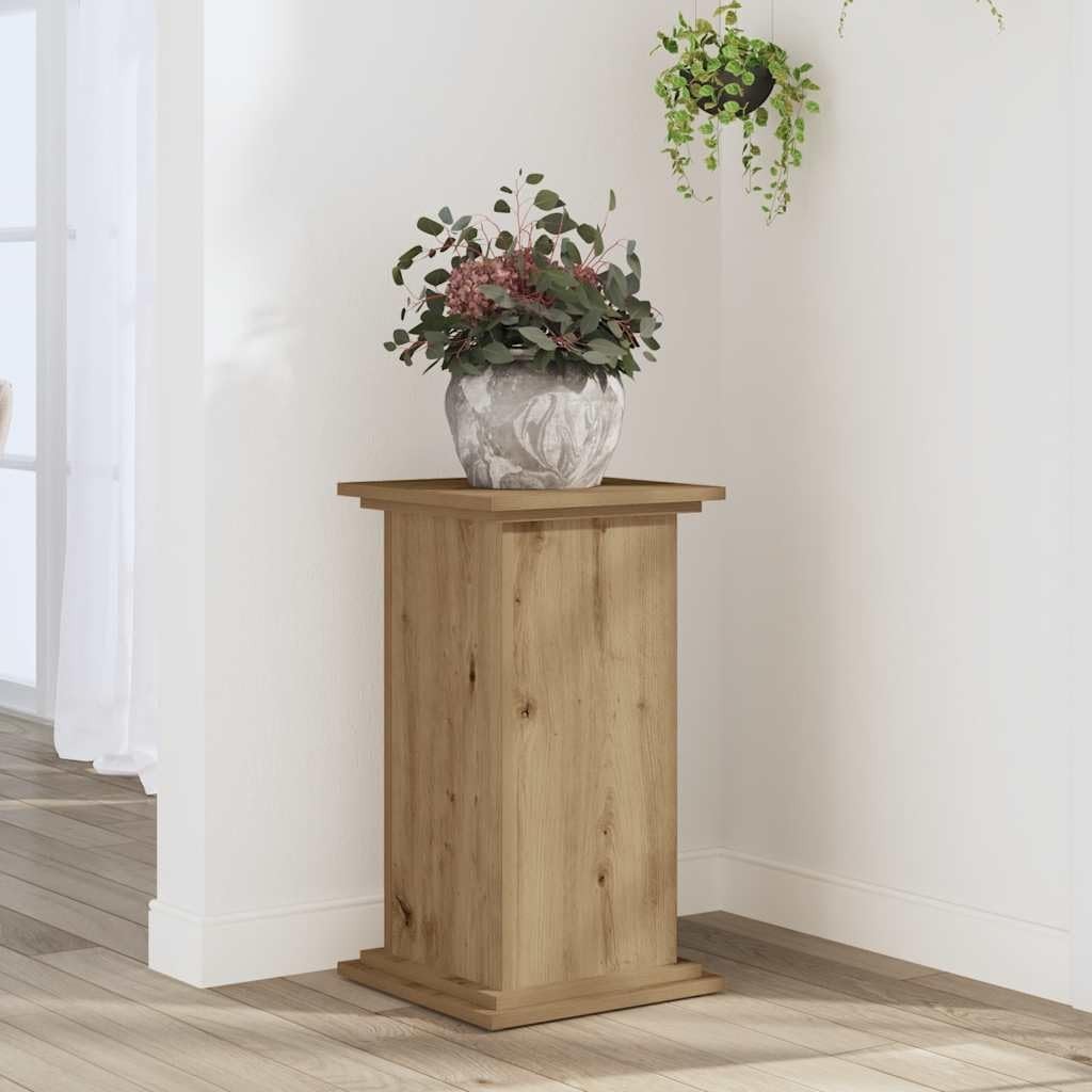Wood Plant Stand 33x33x60cm Tall Display Pedestal Table Indoor Outdoor Decor Oak