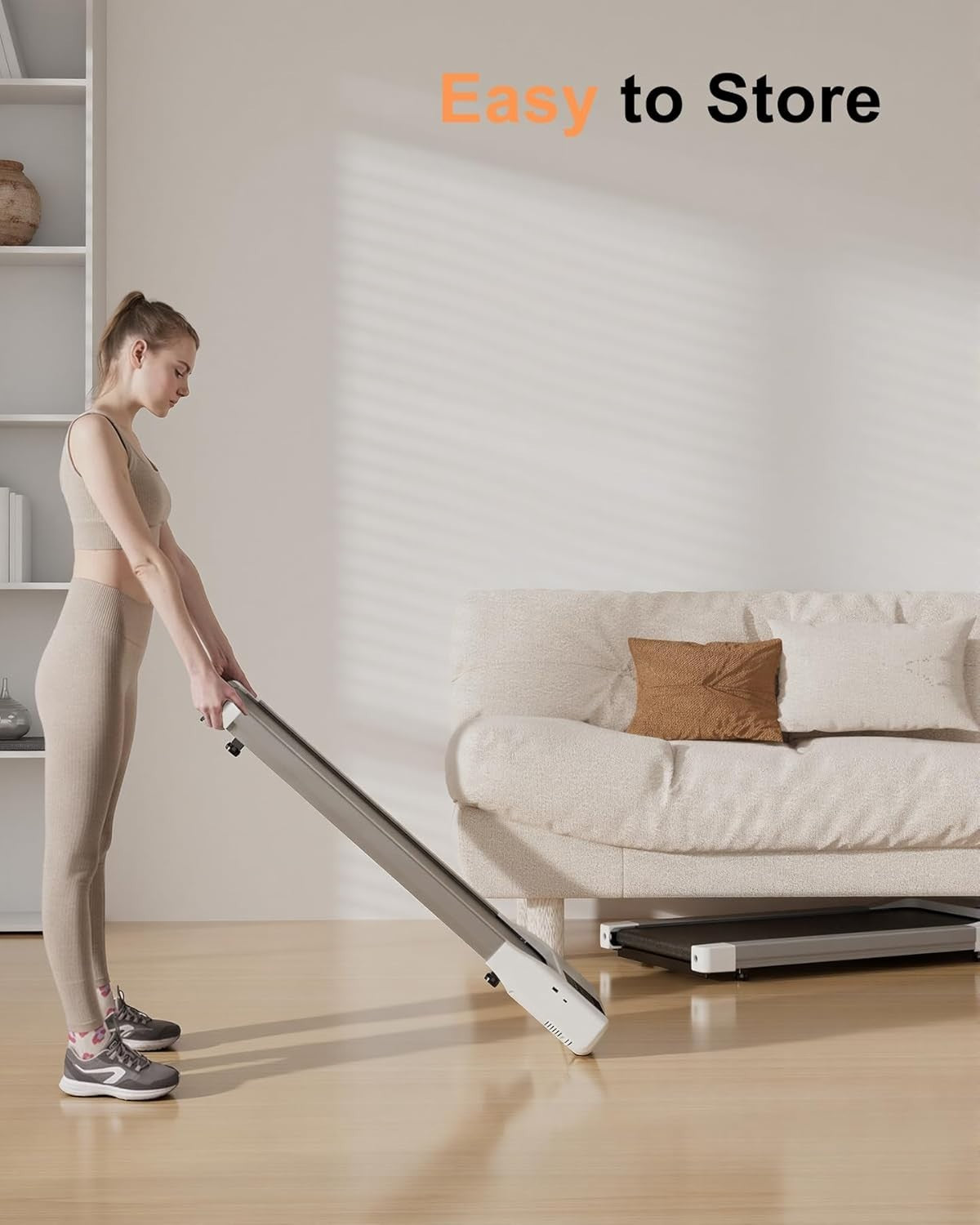 Under Desk Walking Treadmill 6% Incline 2.5HP Foldable Home Gym