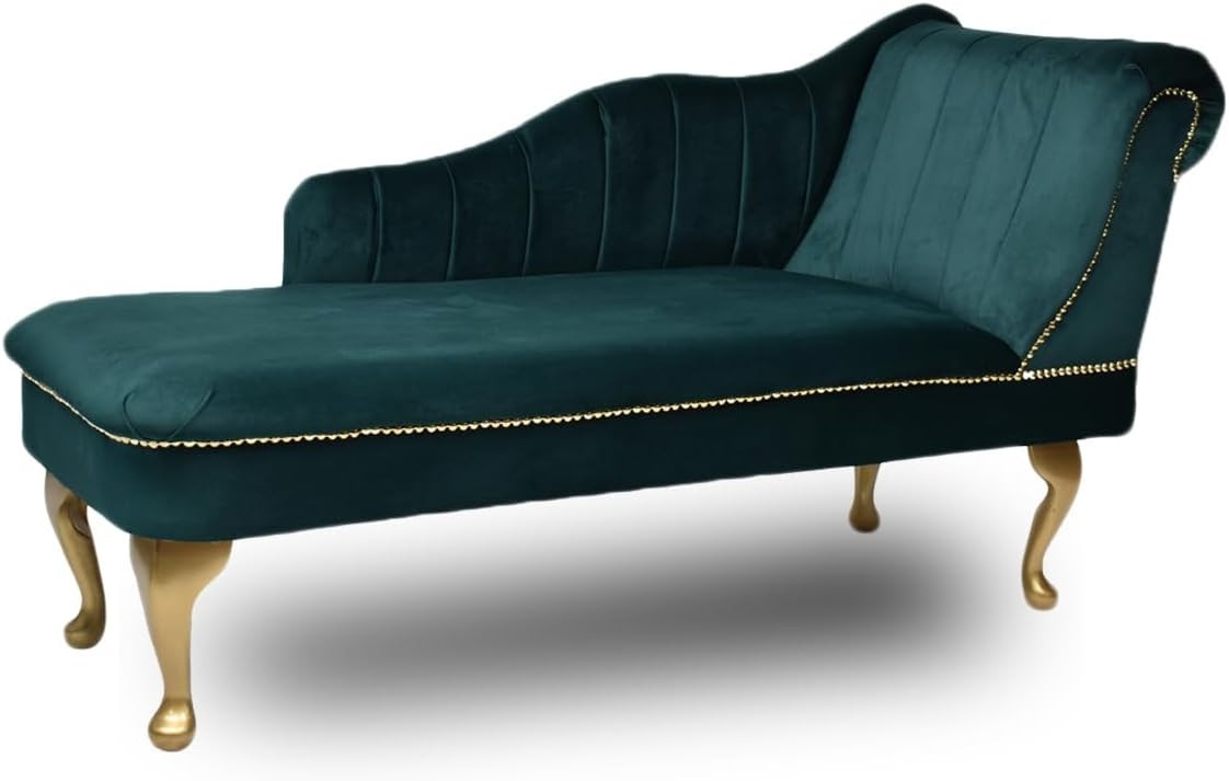 Right Hand Velvet Chaise Lounge Tufted Accent Sofa Chair Jasper 135cm