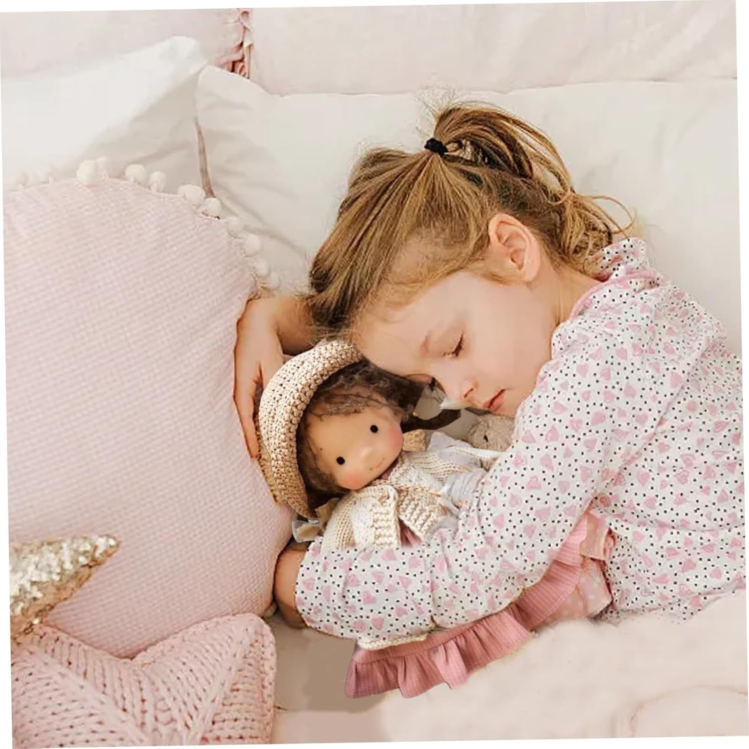 Cute Rag Doll Plush Toy with Hat Bag Shoes Boxed Gift for Babies Kids