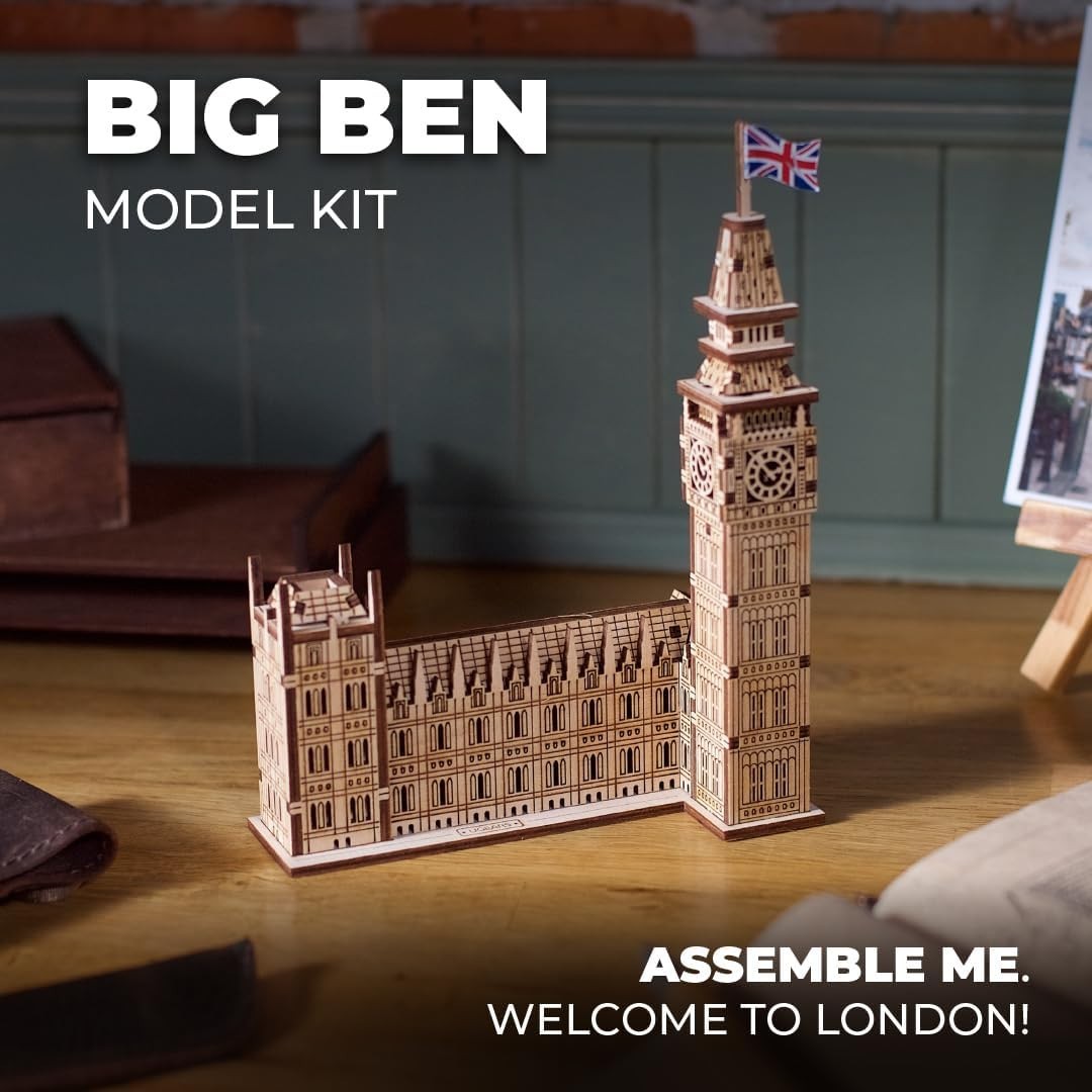 3D Wooden Big Ben Puzzle Kit - DIY London Architecture Model