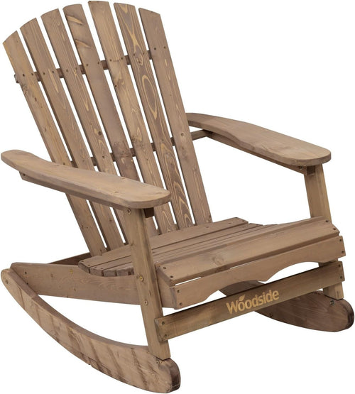 Outdoor Wooden Rocking Adirondack Chair Patio Garden Relaxing Comfort
