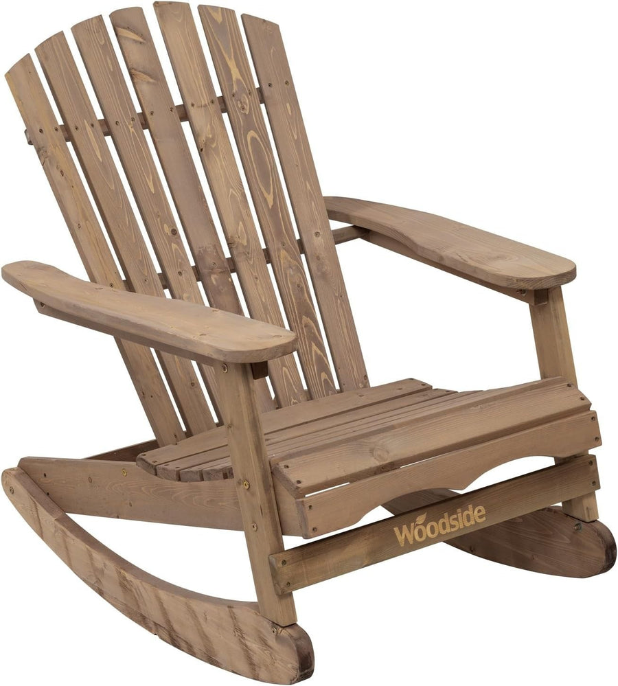 Outdoor Wooden Rocking Adirondack Chair Patio Garden Relaxing Comfort