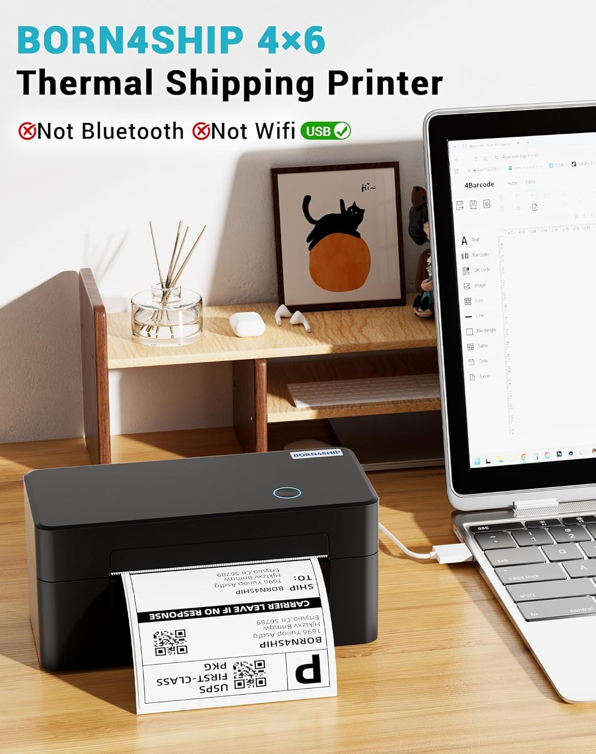 4x6 USB Thermal Label Printer for Shipping DHL UPS