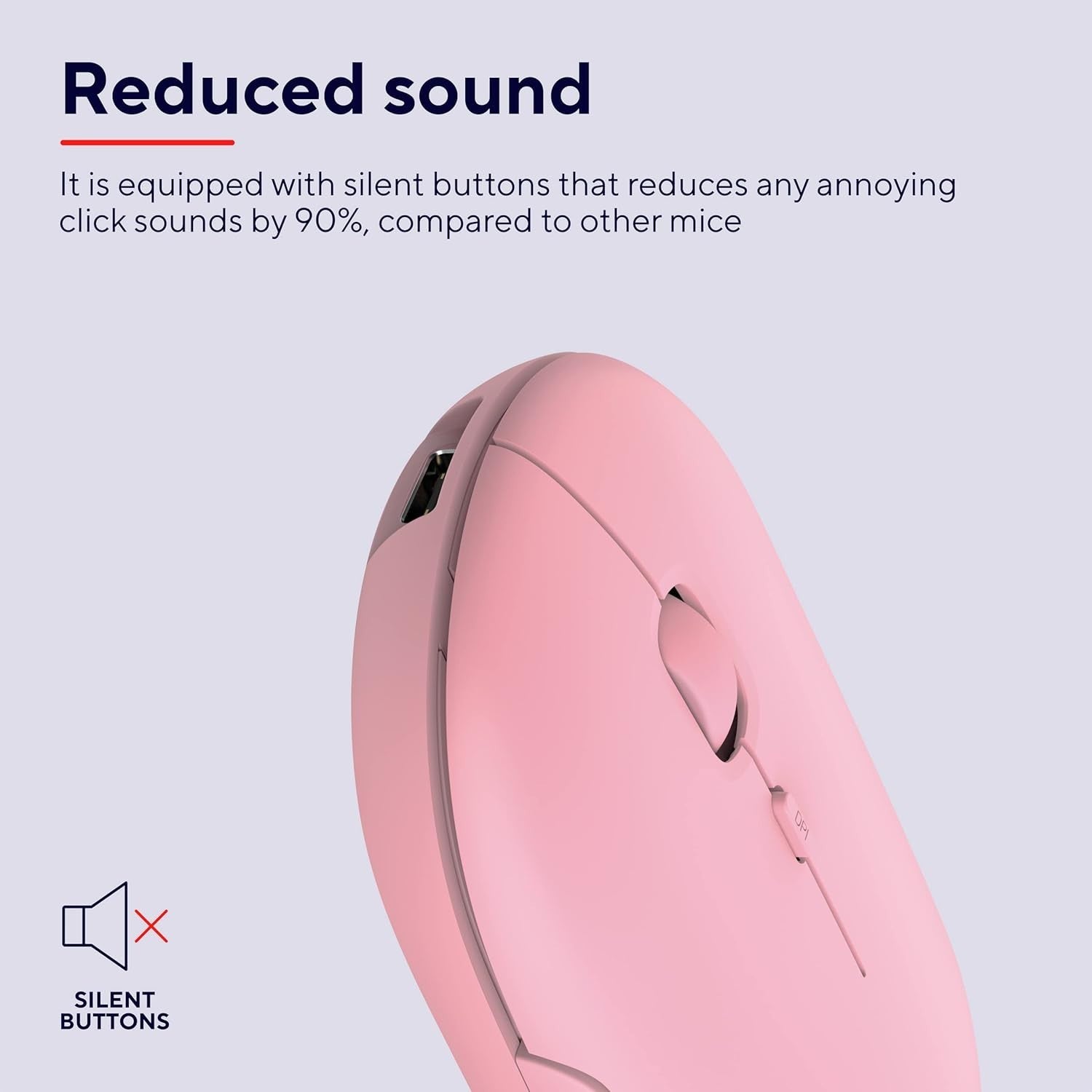 Slim Rechargeable Wireless Mouse Bluetooth 2.4GHz Silent Pink
