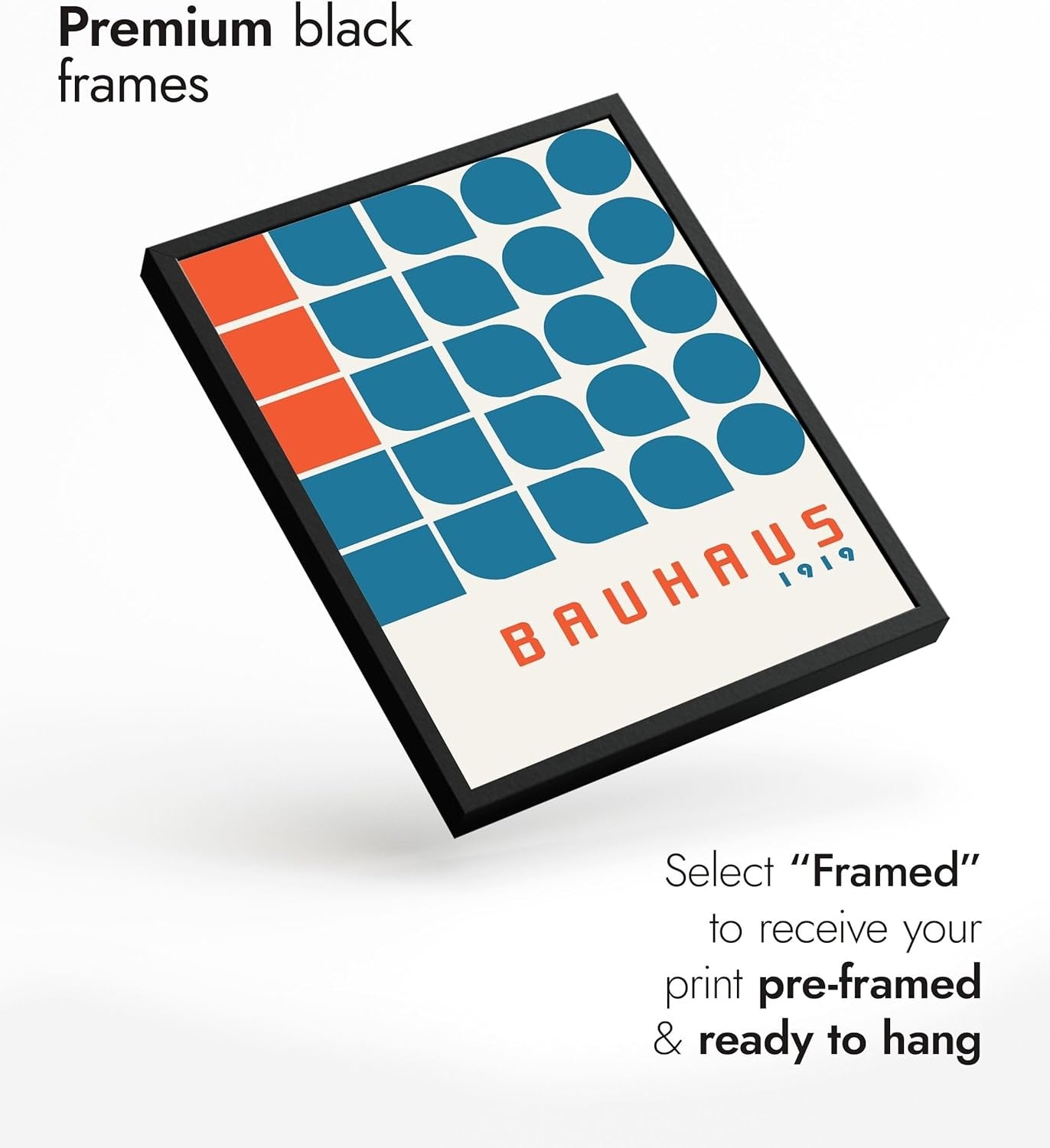 Bauhaus Waves Poster A3 Abstract Mid Century Wall Art Print